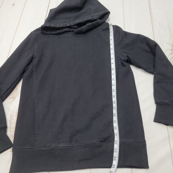 ESNTLS black embroidered heavyweight cotton hoodie sweatshirt - Picture 3 of 9